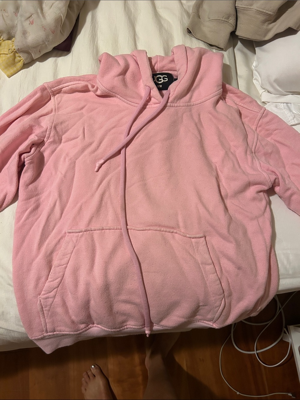 UGG Light Pink Teddy Fleece Hoodie Jacket